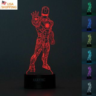 Ironman The Avengers 3d Led Night Light Touch Table Desk Lamp Gift 7 Color Gift