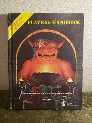 1980 Players Handbook 1st Edition Advanced Dungeons Dragons Ad&d 6th Printing