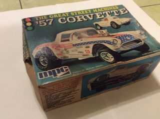 2 Vintage Mpc 57 Corvette Street Machine Model Kit W/box Started Complete