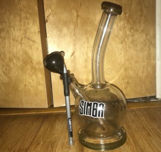 Simba Bong With Diffused Down Stem And Bowl.  Comes With Lotus Glass Bag