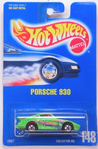 Hot Wheels Blue Card Porsche 930 Green Basic Wheels Collector 148