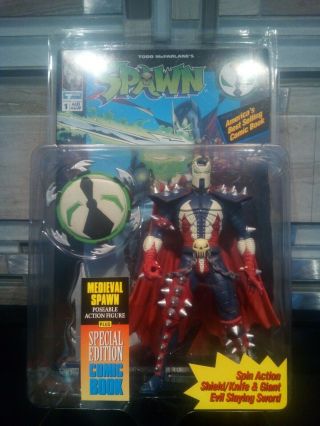 Medieval Spawn Poseable Action Figure Plus Special Edition Comic Todd Toys 10103