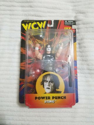 1998 Toymakers Wcw Nwo Power Punch Sting Wrestling Action Figure Shopworn