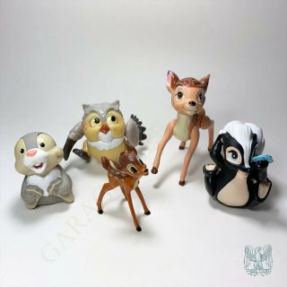 Disney Bambi Figure Set | 5 Items | Bambi,  Owl,  Thumper & Flower