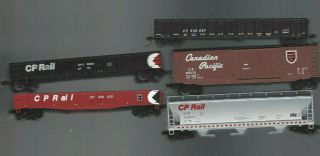 N Mtl? 5 Freight Cars Cp Cpr Canadian Pacific Gatsme