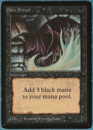 Dark Ritual Beta Heavily Pld Black Common Magic Gathering Card (35175) Abugames