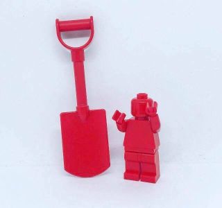 Lego Red Prototype Large Size Shovel (very Rare)