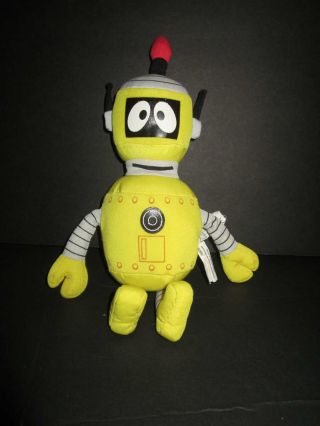 Spin Master 2008 Yo Gabba Gabba Plush Yellow Robot Plex 10 "