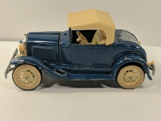 Vintage Hubley Toys Ford Model A 2 Door Blue Metal Car - No Box Rough