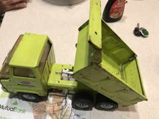 Vintage Tonka Lime Green Hydraulic Dump Truck Late 60’s early 70’s 13” Long. 4