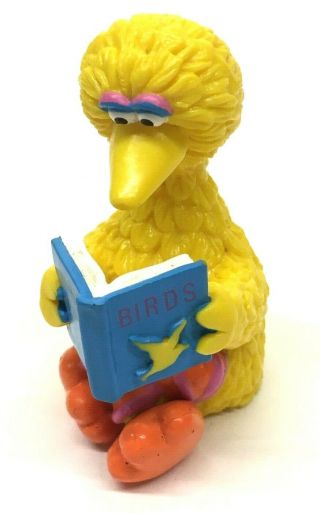 Vintage Applause Sesame Street Big Bird Reading Pvc Figure 2.  5 " Toy Cake Topper