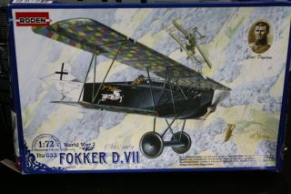 1/72 Roden Fokker D.  Vii German Wwi Fighter Detail Model