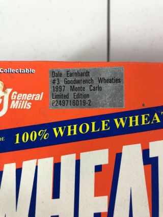 Dale Earnhardt 3 Goodwrench Wheaties 1997 Monte Carlo 1:24 Scale Die Cast Car 7