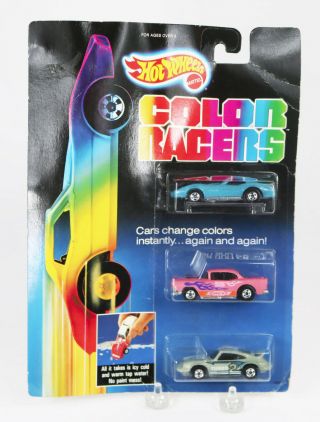 Vintage Hot Wheels 1987 Color Racers 3pack Set 5600 Stingray 55 Chevy Turbo 911
