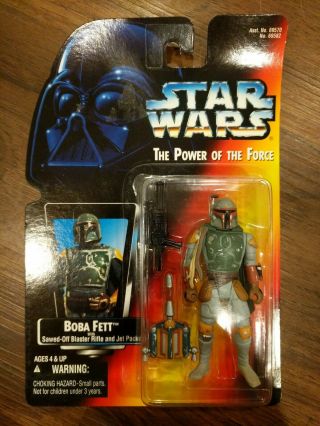 Star Wars Power Of The Force Boba Fett Figure Nib Kenner Lucas