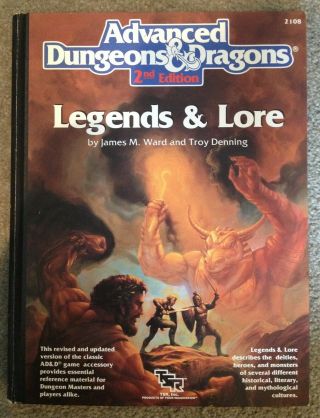 Legends & Lore Hc Dungeons & Dragons 2nd Tsr 2108