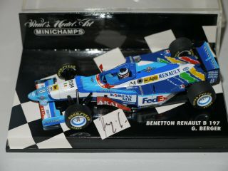 Minichamps 1:43 F1 1997 Gerhard Berger Benetton Renault B197 Signed