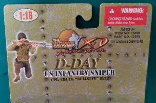 WW2 D - DAY US ARMY INFANTRY SNIPER CPL CHUCK FIGURE ULTIMATE SOLDIER 1/18 XD BBI 2