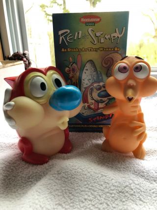 Ren And Stimpy Collectable Figures And Bonus Vhs