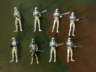Star Wars Clone Wars 501st [used Lot]: Rex And 7 Troopers