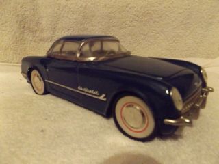 Vintage Diecast - - 1953 Chevy Corvette Convertible - - 1/18 Scale - - 10 " Long - - Blue