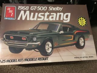 Vintage 1968 Gt - 500 Shelby Mustang 3 - 1 Model Kit Amt Ertl Kidde Co.  1:25 Scale