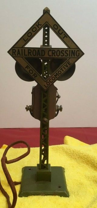 One Lionel Standard Gauge Crossing Sign With Bell