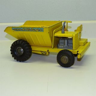 Vintage Marx Lumar Mobile Dump Truck,  Pressed Steel Toy Vehicle,  Yellow 2