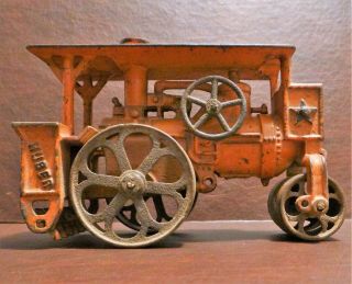 Large 8 " 4 Pound Orange Cast Iron Huber Steam Roller
