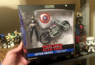 Marvel Legends Series Captain America Civil War With Motorcycle Nib