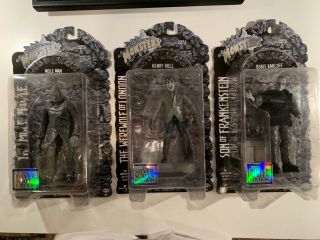Sideshow Universal Monsters Silver Screen Edition 8” Figures Set Of 3 Noc 2001