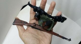 Dragon 1/6 Scale Wwii German Gunther Rifle,  Belt,  Pouches,  Bottle For 12 " Figure