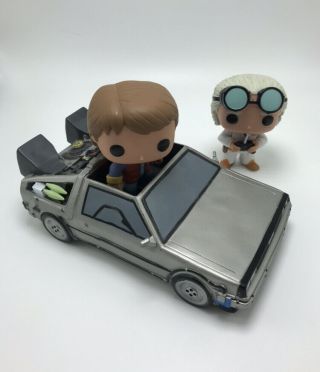 Funko Pop Bttf Delorean With Marty Mcfly And Doc Pop Set Without Boxes