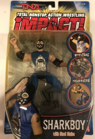 Tna Total Nonstop Action Impact Sharkboy With Catapulting Steel Stairs - On Card