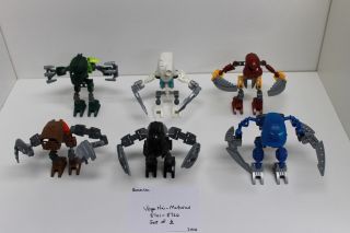 Lego Bionicle Matoran Voya Nui Set Of 6: 8721 8722 8723 8724 8725 8726 Complete