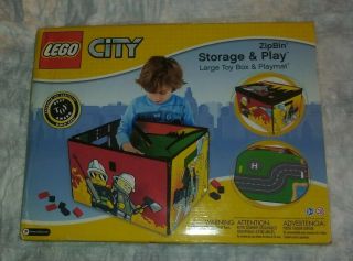 In Opened Box Lego City Zipbin Zipper Storage Box That Opens Into A Play Mat