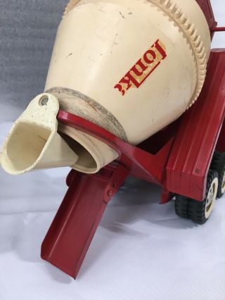 Tonka Truck Red Cement Mixer Vintage 1960s in great shape 7