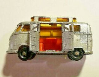 1967 Matchbox Lesney Volkswagen Camper Van 34 (silver) Raised Roof Van