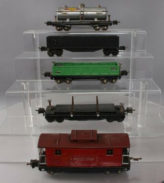 Lionel O Gauge Prewar Freight Cars: 2812,  3811,  815,  817,  Gondola [5]
