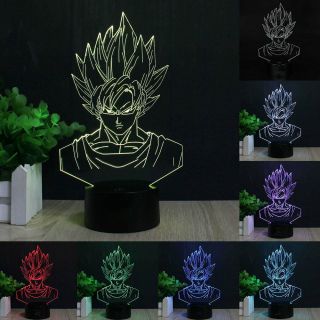 3d Dragon Ball Z Son Goku Illusion Led Night Light Touch Table Desk Lamp 7 Color
