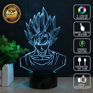 3D Dragon Ball Z Son Goku illusion LED Night Light Touch Table Desk Lamp 7 Color 2