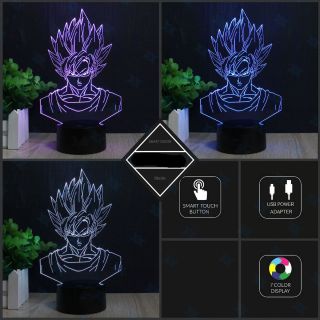 3D Dragon Ball Z Son Goku illusion LED Night Light Touch Table Desk Lamp 7 Color 3