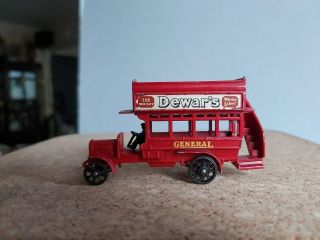 Matchbox Models Of Yesteryear Y2 - 1 B Type London Bus Black Front And Rear Wheels
