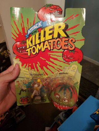 1991 Mattel Attack Of The Killer Tomatoes Ketchuck & Dr Gangreen Action Figure