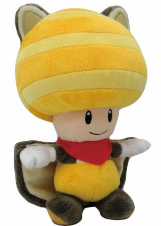 San - Ei 1314 Flying Squirrel Toad Yellow Plush 8 " With Tags