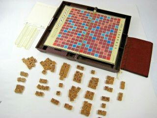 Scrabble Deluxe Travel Edition Game Vintage 1990 Complete Milton Bradley 99 Tile