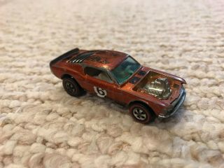 1969 Hotwheels Redline Mustang Boss Hoss Mattel Orange