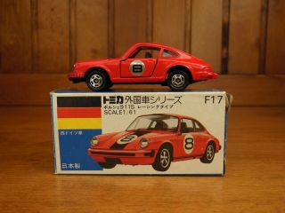 TOMY Tomica F17 PORSCHE 911S Racing type,  Made in Japan vintage pocket car Rare 2