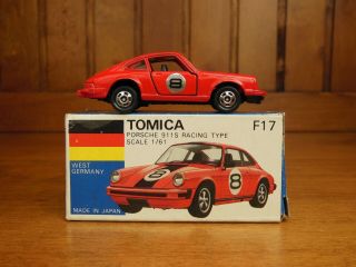 TOMY Tomica F17 PORSCHE 911S Racing type,  Made in Japan vintage pocket car Rare 3
