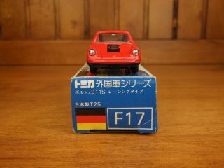 TOMY Tomica F17 PORSCHE 911S Racing type,  Made in Japan vintage pocket car Rare 6